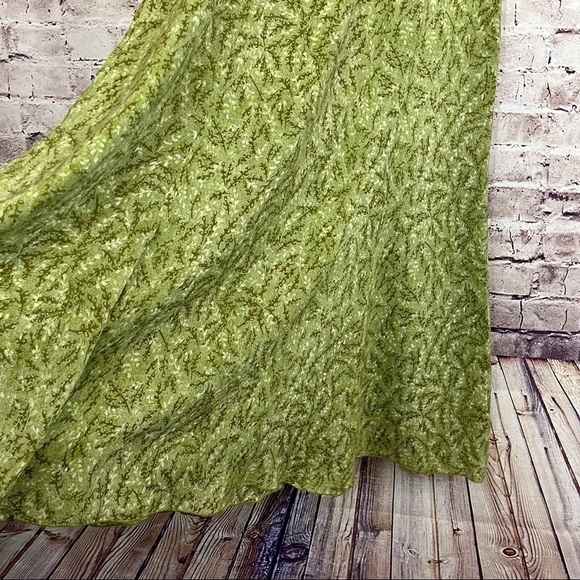 J. Jill 2pc Set Green Floral Sleeveless Blouse & Skirt Rayon Mid Length - Picture 6 of 15